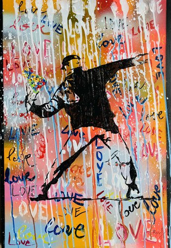 un tout petit peu de BANKSY , RyvA  et son inspiration :):):) van Mr Mindwash, Schilderij te koop op Singulart