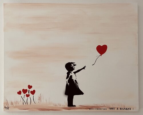 RyvA - Collection : NOT A BANKSY ! - joue pas avec mon Cœur ! van Mr Mindwash, Schilderij te koop op Singulart