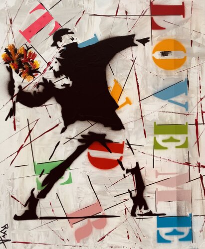 RyvA - Collection : NOT A BANKSY ! - LOVE ME TENDER van Mr Mindwash, Schilderij te koop op Singulart