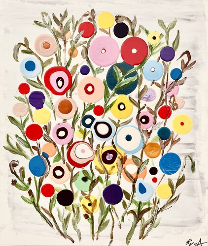 Les jolies fleurs champêtres van Mr Mindwash, Schilderij te koop op Singulart