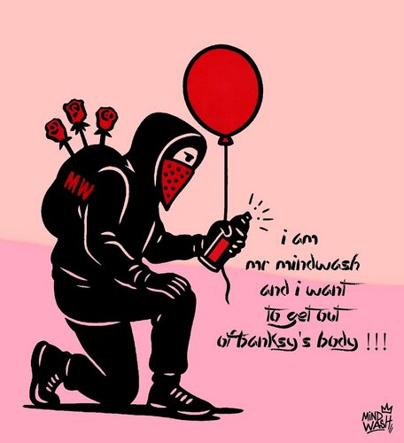 ❖ Digigraphie ❖ «LA PETITE FILLE AU BALLON » by Mr Mindwash, 종이 for Sale on Singulart