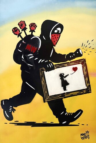❖ Digigraphie ❖ «LE VOLEUR DE BANKSY ! (2) » by Mr Mindwash, 종이 for Sale on Singulart
