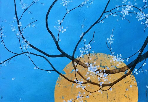 "Aurore Sakura" di Sophie Duplain, Pittura in vendita su Singulart