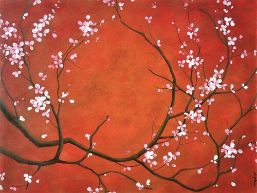 "Crépuscule Sakura" di Sophie Duplain, Pittura in vendita su Singulart