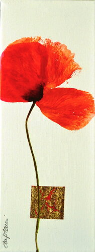 "Poppy and Gold" 1 di Sophie Duplain, Pittura in vendita su Singulart