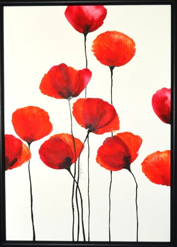 "Fleurs Rouges 1" di Sophie Duplain, Pittura in vendita su Singulart
