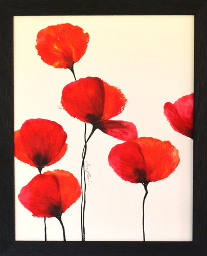 "Fleurs Rouges, 5" di Sophie Duplain, Pittura in vendita su Singulart