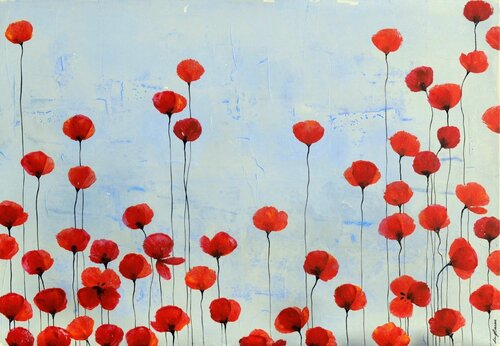 "Field Poppies" de Sophie Duplain, Pintura a la venta en Singulart