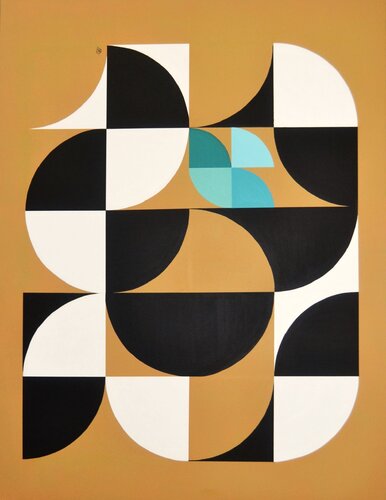 "L'Audacieux" alias "Turquoise in Black and White" by Sophie Duplain, 회화 for Sale on Singulart