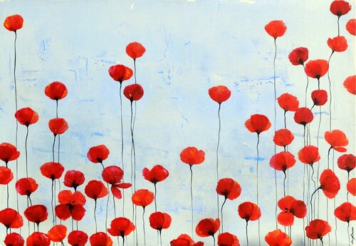 "Field Poppies" by Sophie Duplain, Painting for Sale on Singulart