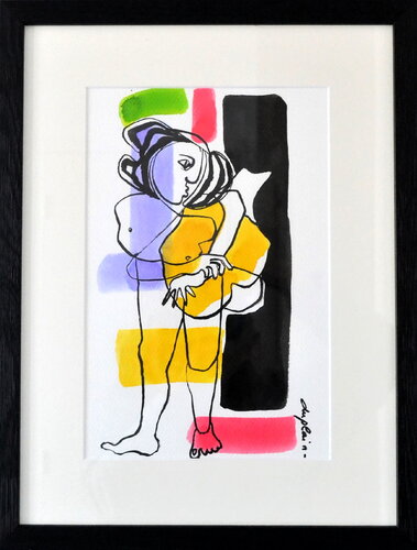 "Femme Brune" van Sophie Duplain, Werk op papier te koop op Singulart