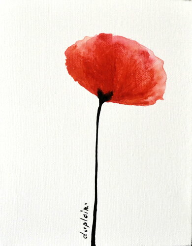 "Un p'Tit Coquelicot /1 " van Sophie Duplain, Schilderij te koop op Singulart