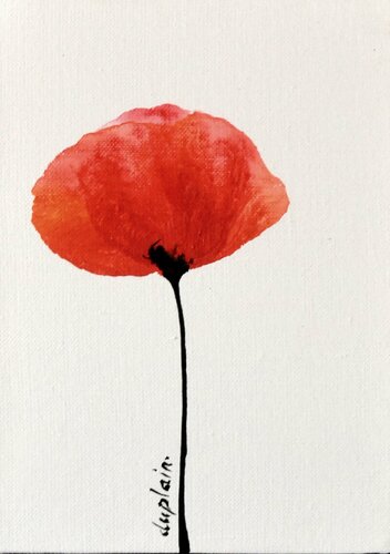 "Un p'Tit Coquelicot /2 " van Sophie Duplain, Schilderij te koop op Singulart
