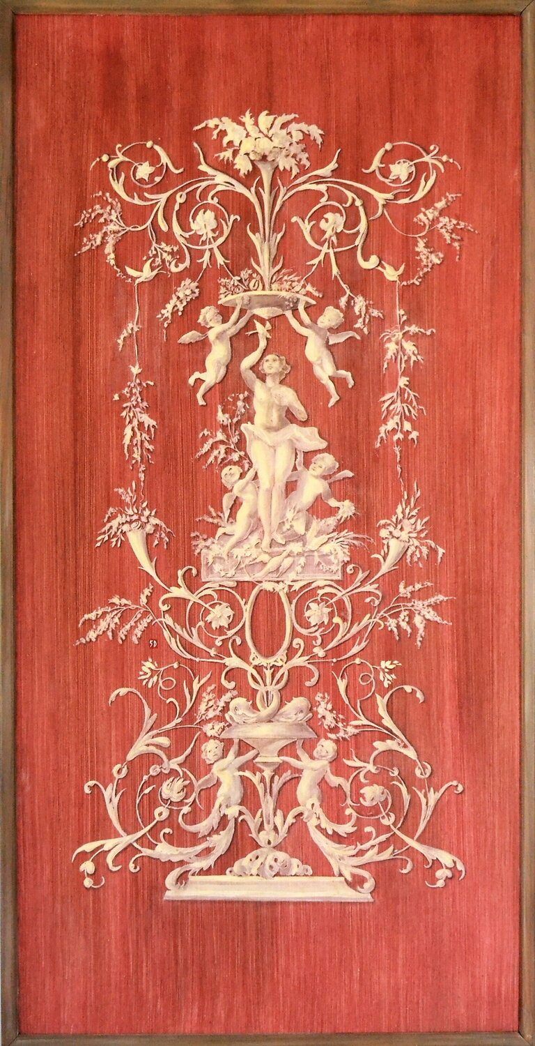 "Boiserie Baroque Rouge et Ivoire" Sophie Duplain