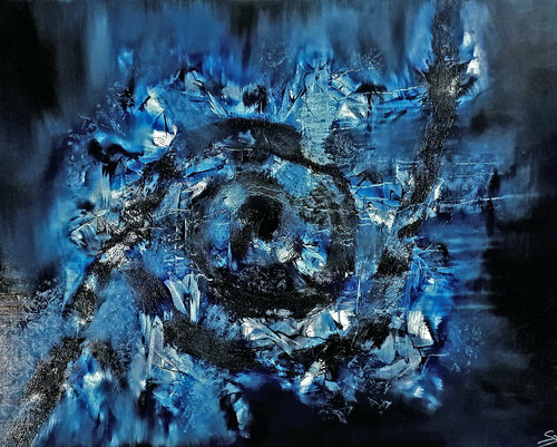 Blue galaxie 🌌 van Sabrina VIOLA, Schilderij te koop op Singulart