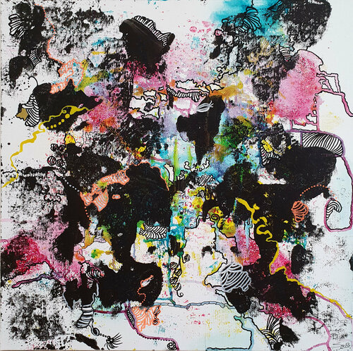 Mon monde à moi van Sabrina VIOLA, Schilderij te koop op Singulart