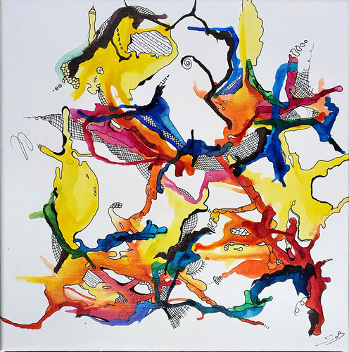 Entre les mailles du filet di Sabrina VIOLA, Pittura in vendita su Singulart