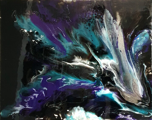 L'orchidée bleu van Sabrina VIOLA, Schilderij te koop op Singulart