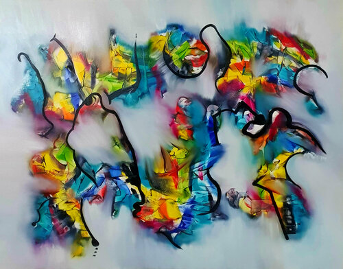 Perroquets van Sabrina VIOLA, Schilderij te koop op Singulart