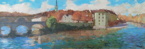 La lumière d'automne  (Bern, Switzerland). von James MacKeown, Malerei kaufen auf Singulart