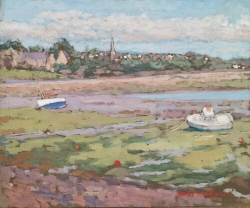 Marée basse, vers l'Abbaye de Beauport. van James MacKeown, Schilderij te koop op Singulart