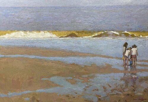 La vague et les enfants à la pêche von James MacKeown, Malerei kaufen auf Singulart
