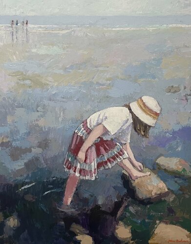 la petite mare d'eau dans le sable von James MacKeown, Malerei kaufen auf Singulart