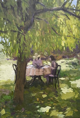 Sous le saule pleureur van James MacKeown, Schilderij te koop op Singulart