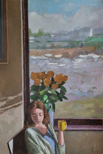 La lumière du matin,  les rose et le thé. by James MacKeown, 회화 for Sale on Singulart