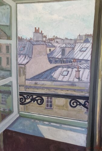 Une fenêtre, PARIS by James MacKeown, Painting for Sale on Singulart
