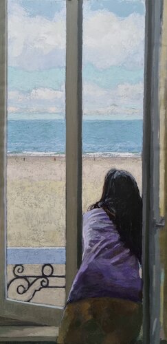 grand soleil. Le sable et ma mer van James MacKeown, Schilderij te koop op Singulart