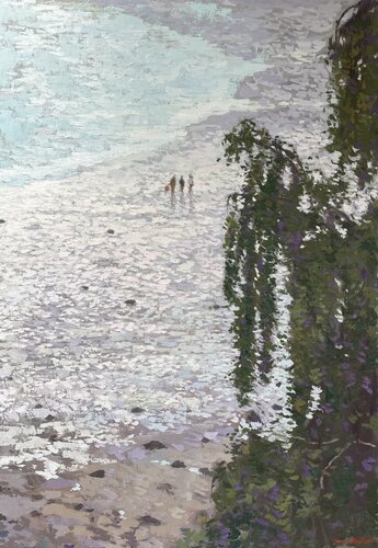 Le Bouleau pleureur, Marée basse. von James MacKeown, Malerei kaufen auf Singulart