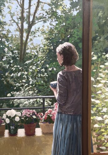 Le balcon et la tasse von James MacKeown, Malerei kaufen auf Singulart