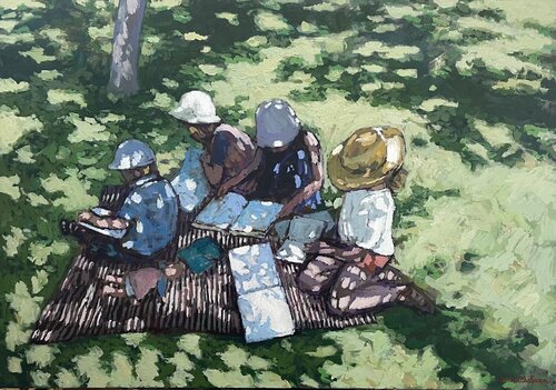 Sous les pommiers du jardin. James MacKeown