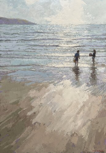 Les reflets, le calme, et le ballon. van James MacKeown, Schilderij te koop op Singulart