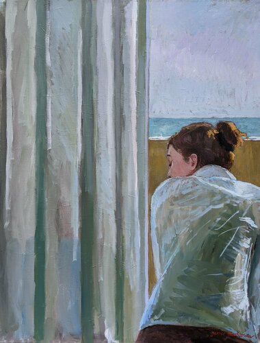 La fille qui attend a la fenêtre by James MacKeown, 회화 for Sale on Singulart