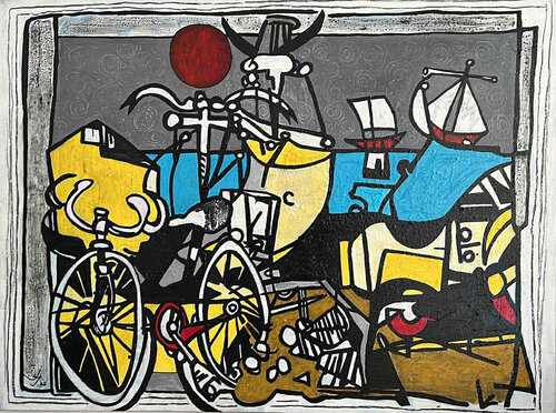 Ride in south of France di Julien Hayot, Pittura in vendita su Singulart