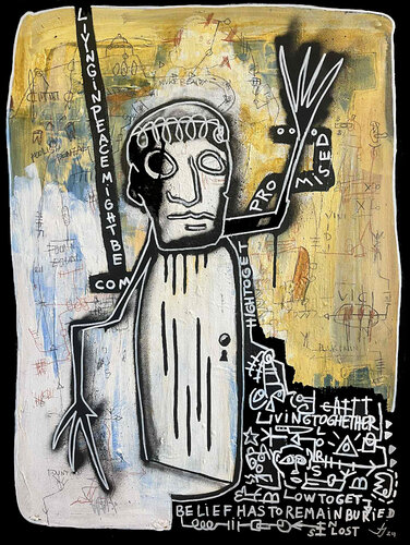 Living in peace might be compromised von Julien Hayot, Malerei kaufen auf Singulart