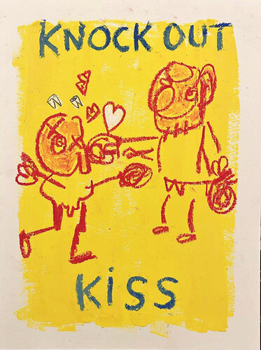 Knock out kiss by Julien Hayot, Work on Paper for Sale on Singulart
