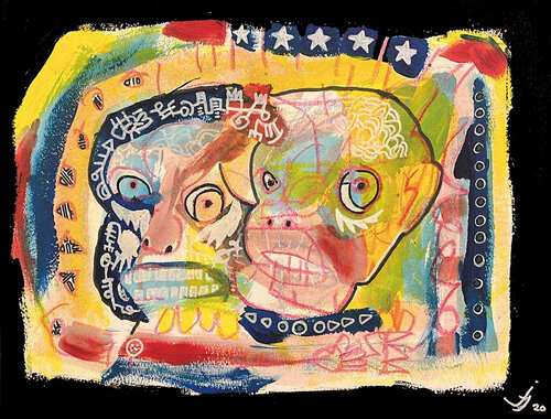Angry apes by Julien Hayot, Work on Paper for Sale on Singulart