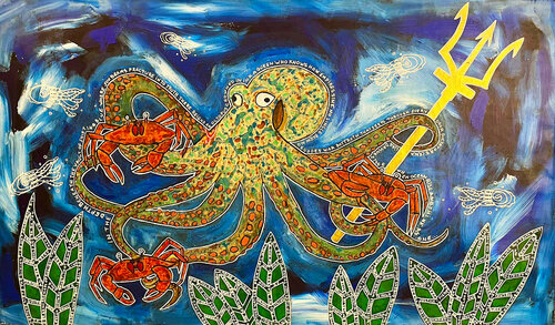 The new octopus reign by Julien Hayot, 회화 for Sale on Singulart