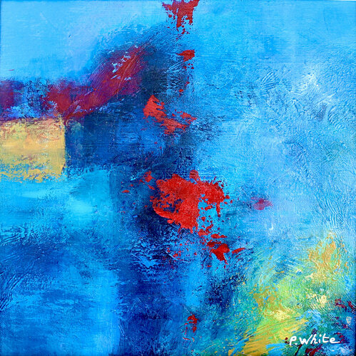 Abstraction Rouge et Jaune van Pascale White, Schilderij te koop op Singulart