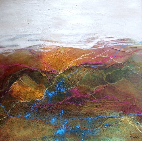 Mountain valley van Pascale White, Schilderij te koop op Singulart