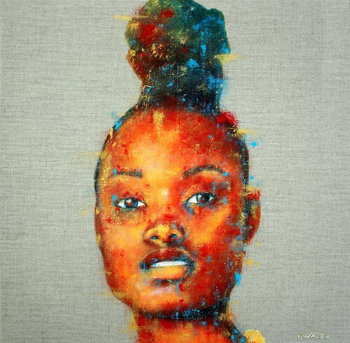Portrait femme 2 de Pascale White, Pintura a la venta en Singulart