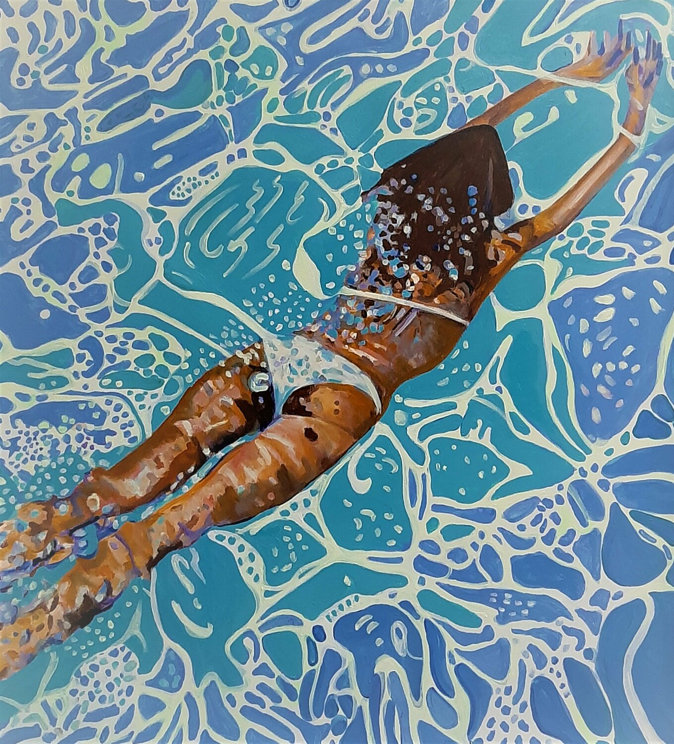 希少 Contemporary Art Underwater / 100 x 107 x 0.1 cm by Alexandra Djokic (2021