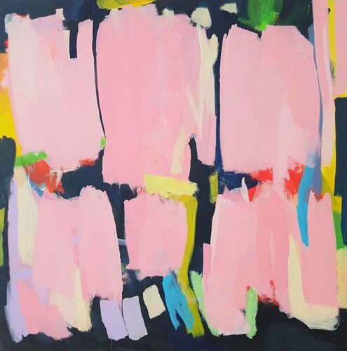 Pink Sunday, gro es Acrylbild auf Leinwand Diana Krinninger