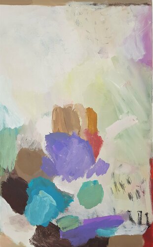 ohne Titel, abstraktes Gemälde mit Schwarz und Weiß van Diana Krinninger, Schilderij te koop op Singulart