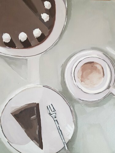 Stillleben Kaffee und Kuchen by Diana Krinninger, 종이 for Sale on Singulart