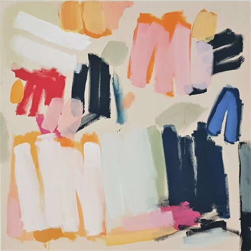 mixed emotions, abstraktes farbiges Gemälde van Diana Krinninger, Schilderij te koop op Singulart