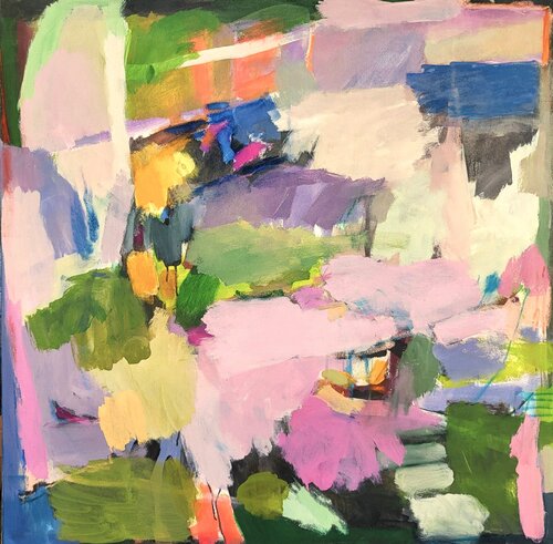 Pink Sunday, gro es Acrylbild auf Leinwand van Diana Krinninger, Schilderij te koop op Singulart